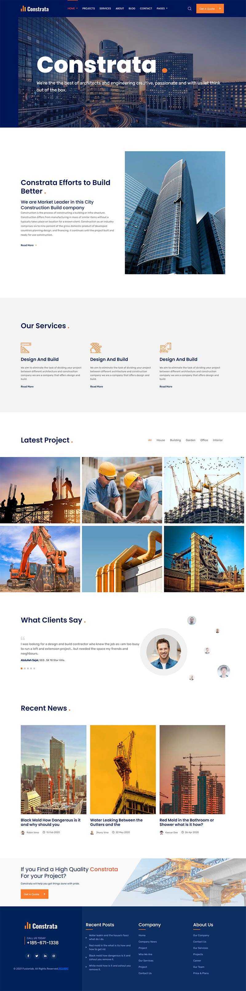 响应式房产建筑工程企业网站html5模板 - 项目资源网
