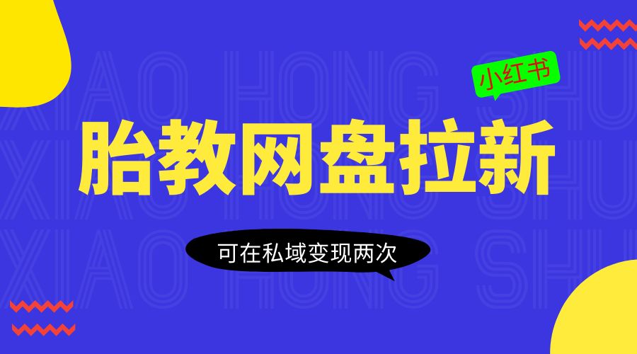 小红书胎教网盘拉新项目:可在私域变现两次「作品制作教程+素材」 - 项目资源网