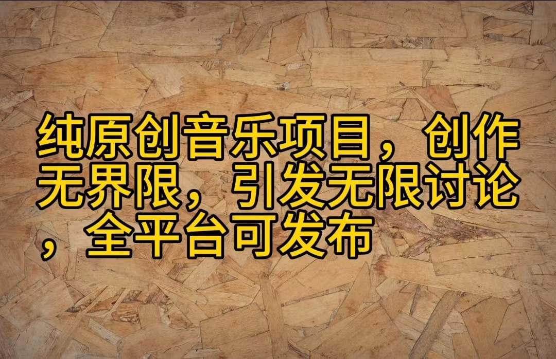 纯原创音乐项目，创作无界限，引发无限讨论，全平台可发布 - 项目资源网