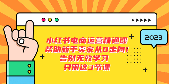 小红书电商·运营精通课：帮助新手卖家从 0 走向 1 ，告别无效学习「 7 节视频课」 - 项目资源网