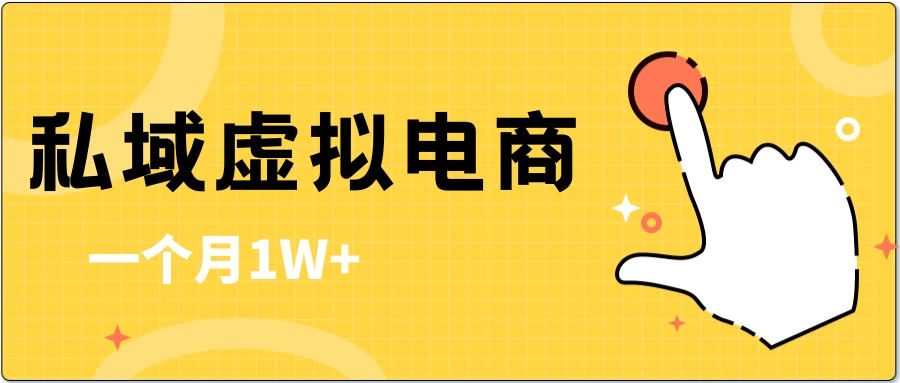 私域虚拟电商,一单50-200,一个月1W+ - 项目资源网