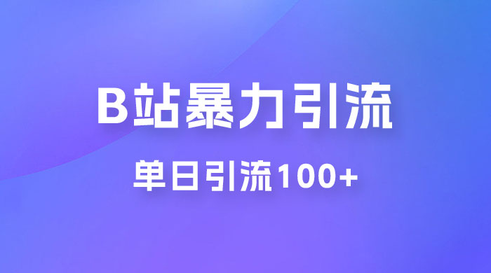 B 站暴力引流新玩法，单日引流 100+ - 项目资源网