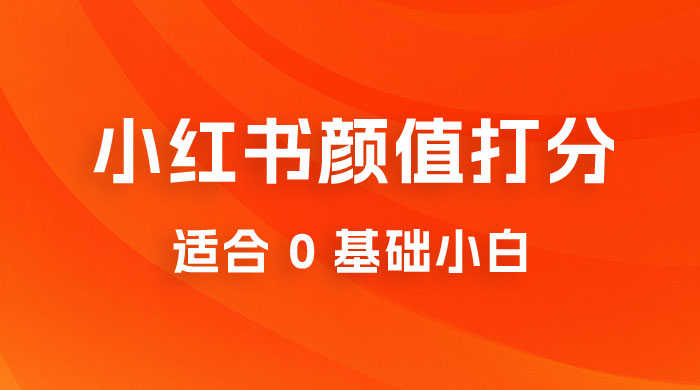 小红书颜值打分项目：一条作品最高收入 1000+ - 项目资源网