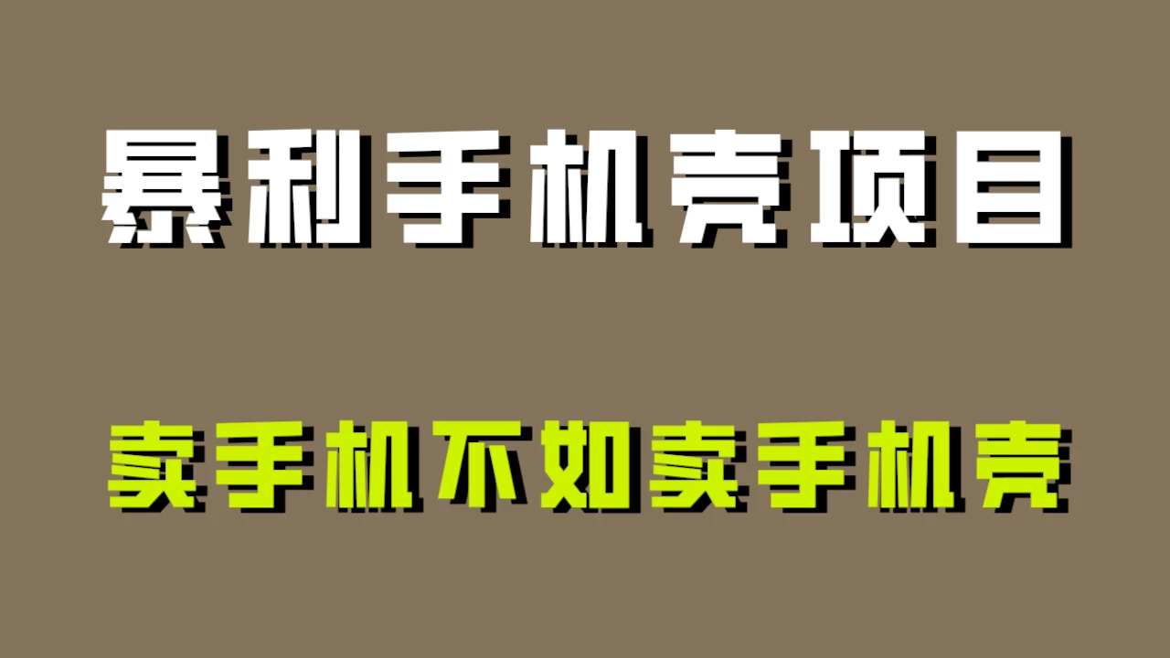 卖手机不如卖手机壳,暴利手机壳项目玩法拆解! - 项目资源网