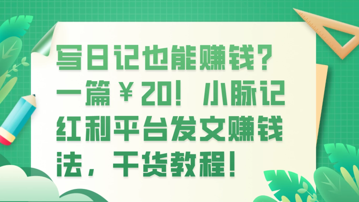 写日记也能赚钱？100 阅读 1 元钱？ - 项目资源网